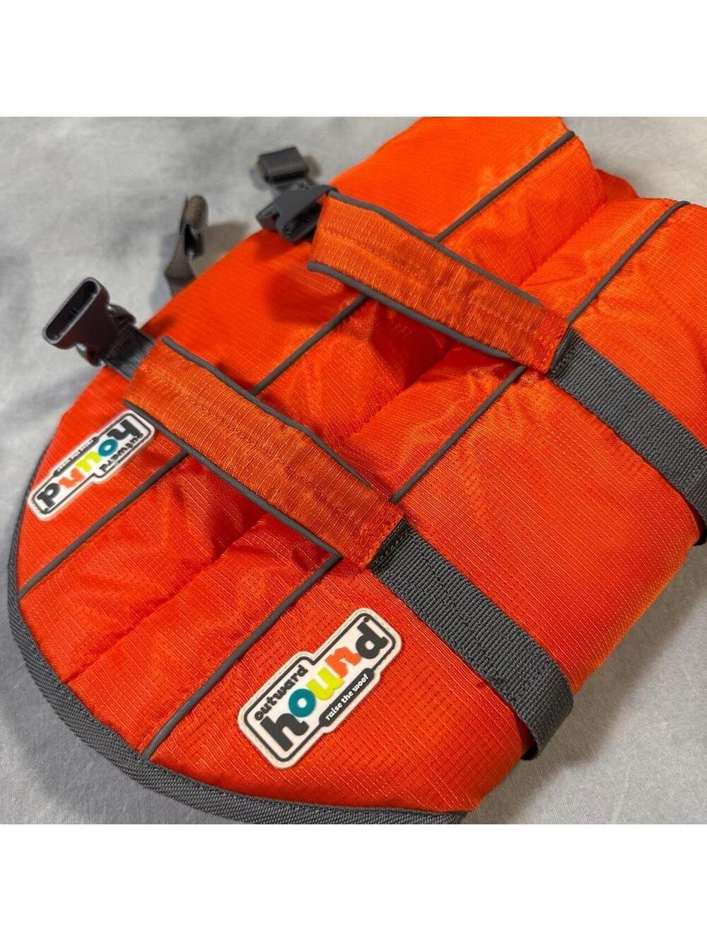 Outward Hound Granby Splash Orange Dog Life Jacket Vest Size Medium